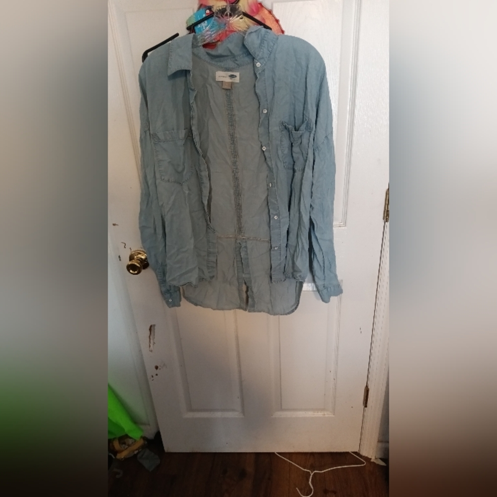 Solid Button Down Simple Blouses